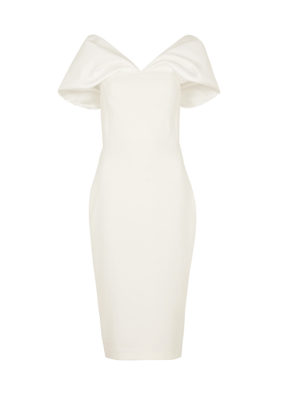 Solace London Wrenley Off-the-shoulder Midi Dress - Cream
