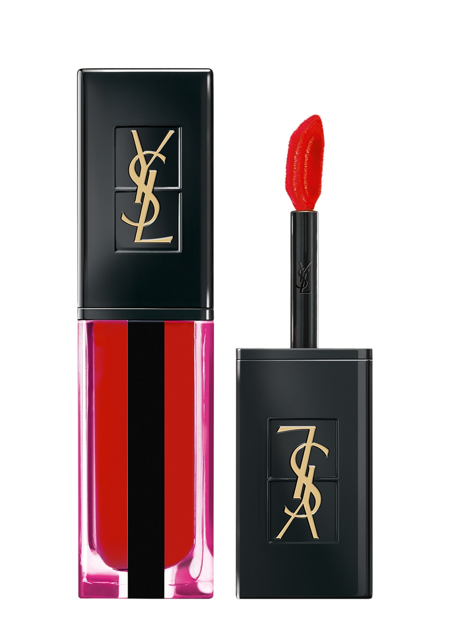 Saint Laurent Yves Vernis À Lèvres Water Stain In 612 Rouge Deluge