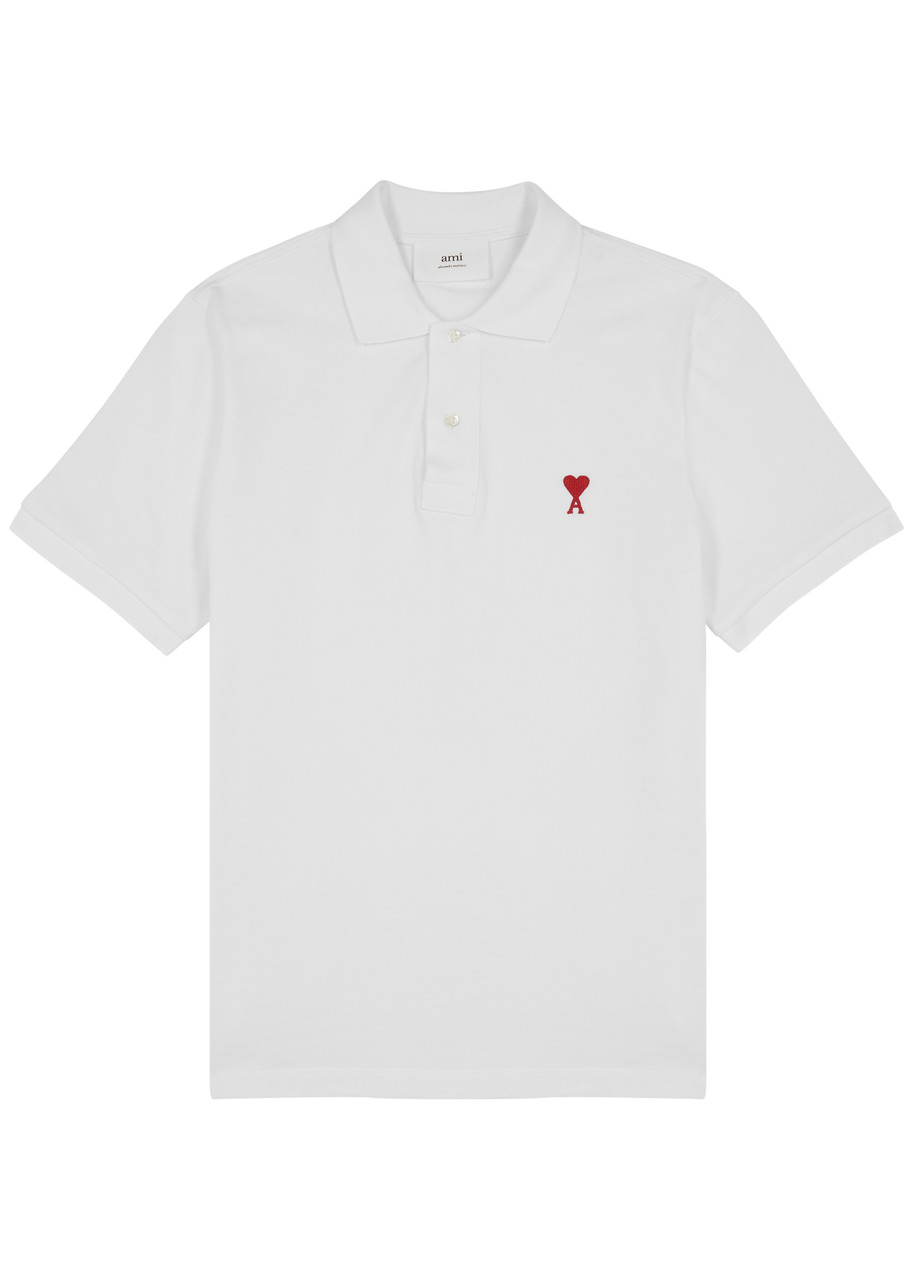 Ami Alexandre Mattiussi Ami Paris Men Cotton Polo Shirt With Iconic Embroidery In White