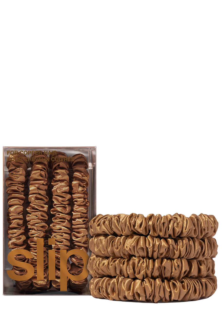 Slip Pure Silk Skinny Scrunchies - Copper