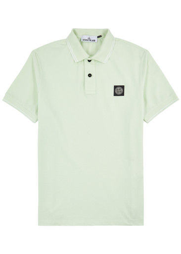 STONE ISLAND Piqué cotton polo shirt | Harvey Nichols