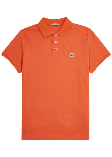MONCLER｜SHORT-SLEEVED PIQUE/COLLAR Moncler Men's Pique Logo Patch Polo Shirt | Neiman Marcus