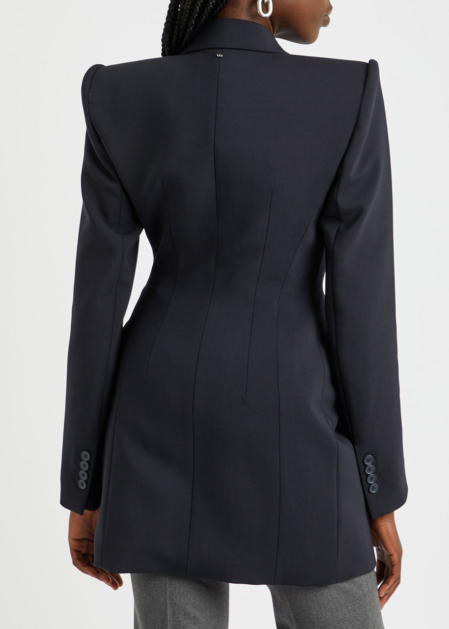 Sportmax Gitano Navy Stretch-wool Blazer - Uk12 