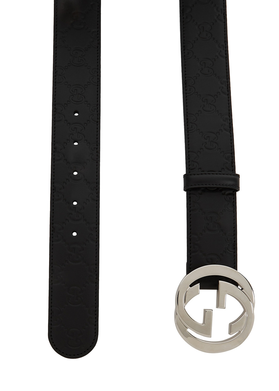  Gucci Gg Monogrammed Belt - Black 