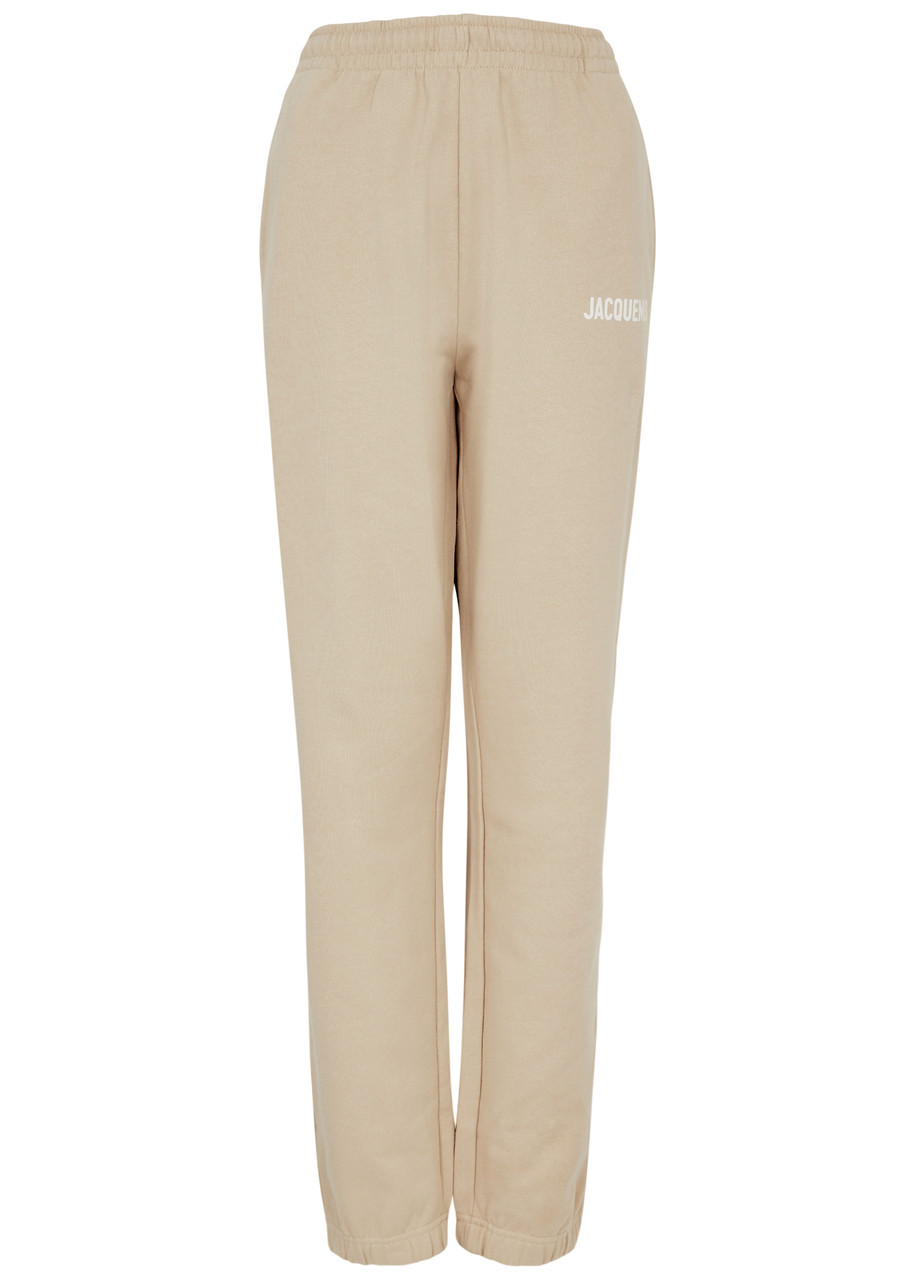 Jacquemus Le Jogging Logo Cotton Sweatpants, Sweatpants, Beige, Cotton - L