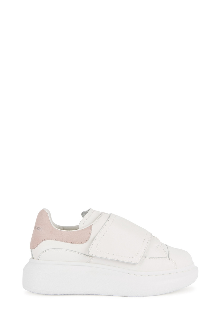 Alexander Mcqueen Kids Oversized Leather Sneakers - White