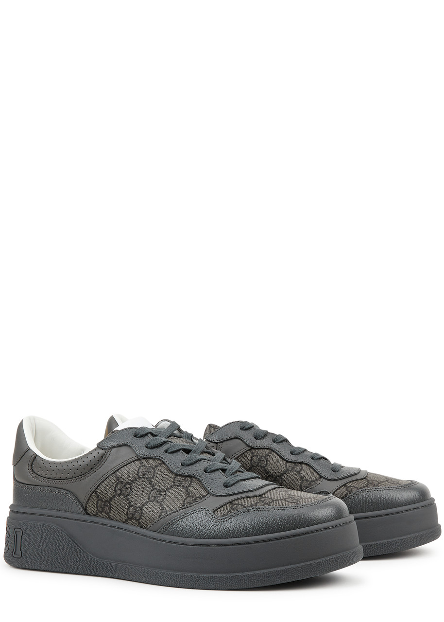  Gucci Chunky B Monogrammed Canvas And Leather Sneakers - Black - 8, Gucci Trainers, Leather Panels - 8 