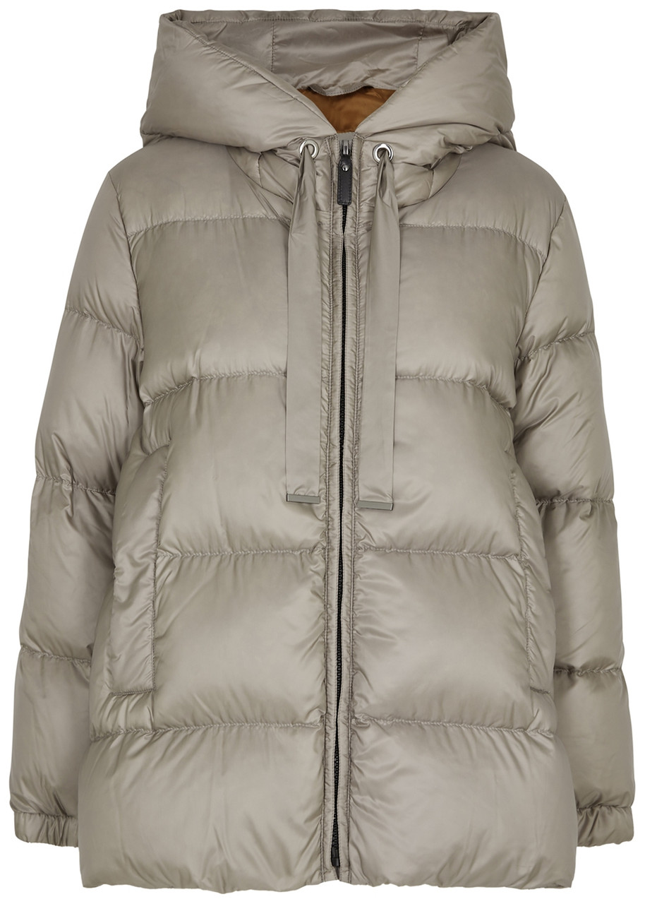 Max Mara The Cube Seia Grey Quilted Shell Jacket - Light Grey - 8 (UK 8 / S)