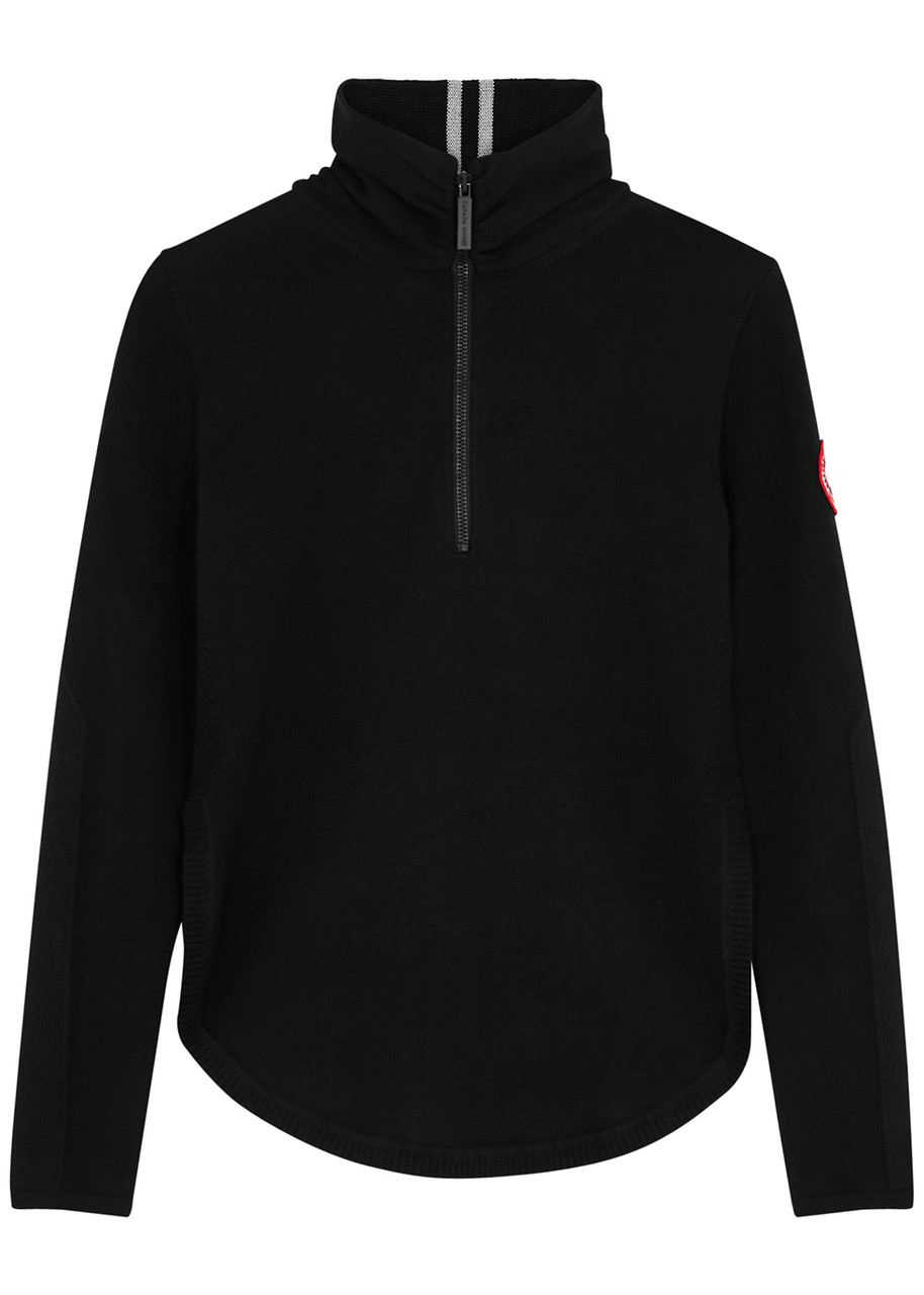 Canada Goose Fairhaven Half zip Wool Jumper , Jumper, Black - L