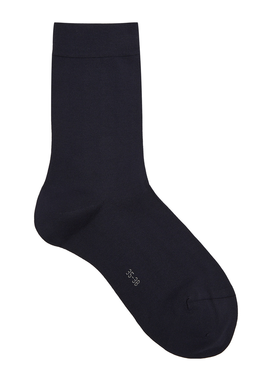 Falke Cotton Touch Cotton-blend Socks In Navy