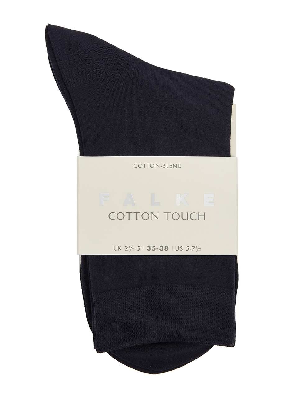 Falke Cotton Touch Cotton-blend Socks In Navy