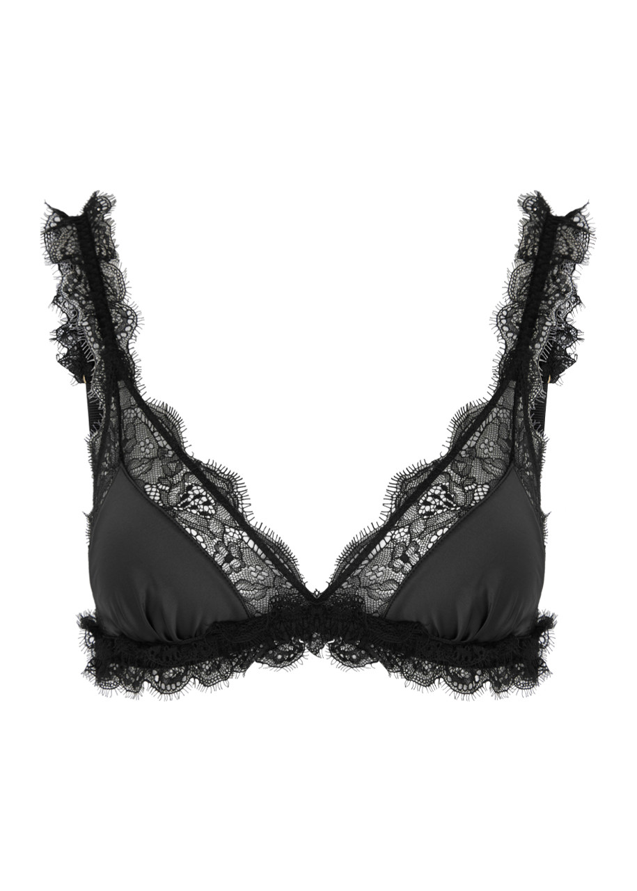 Love Lace Panelled Soft-cup bra