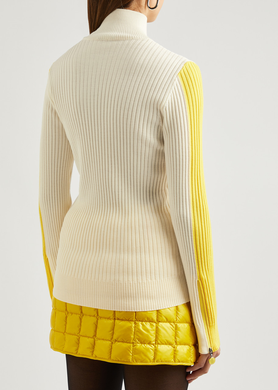  Moncler Ribbed Wool Top - Ivory - L 