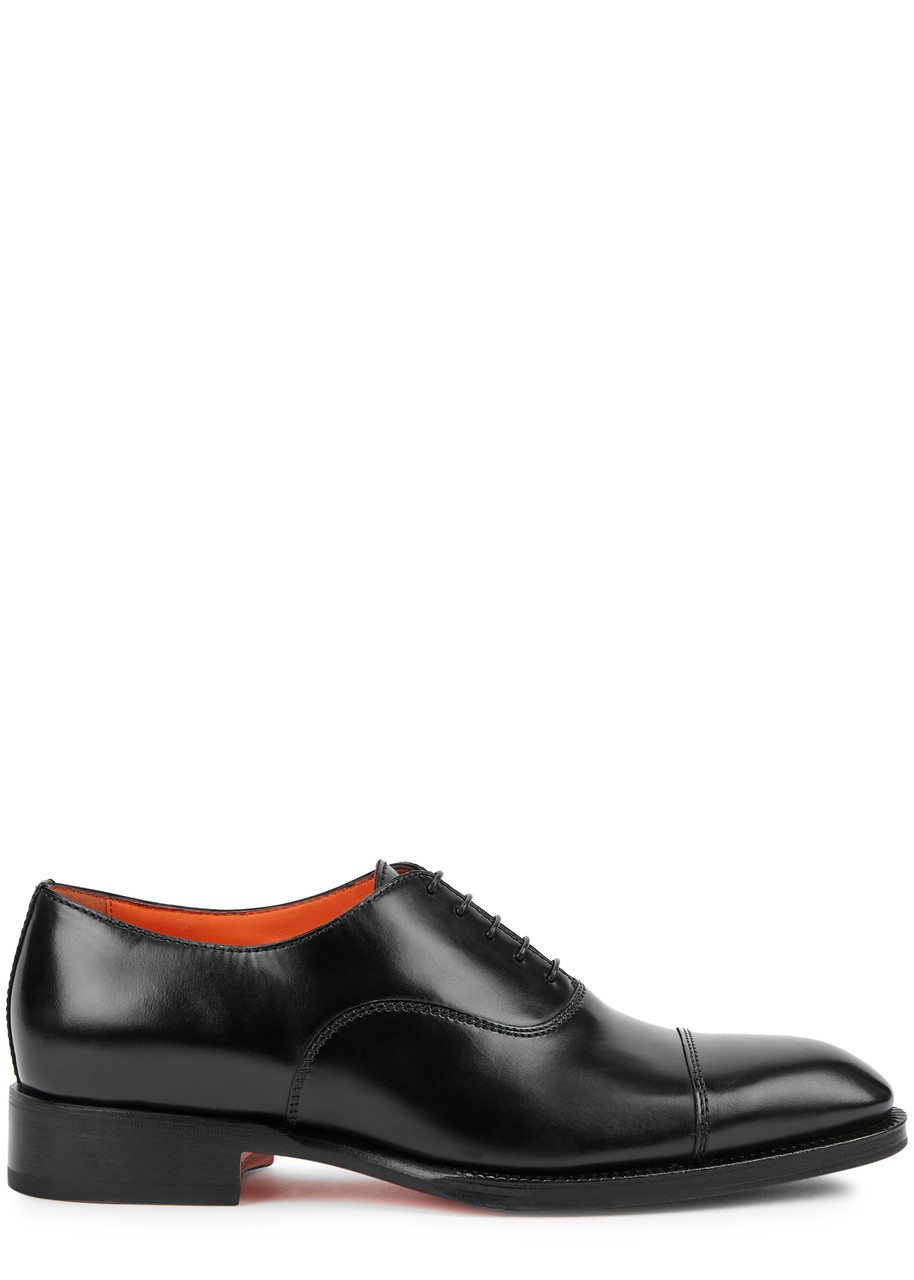 Santoni Buoyancy Leather Oxford Shoes – Black – 6