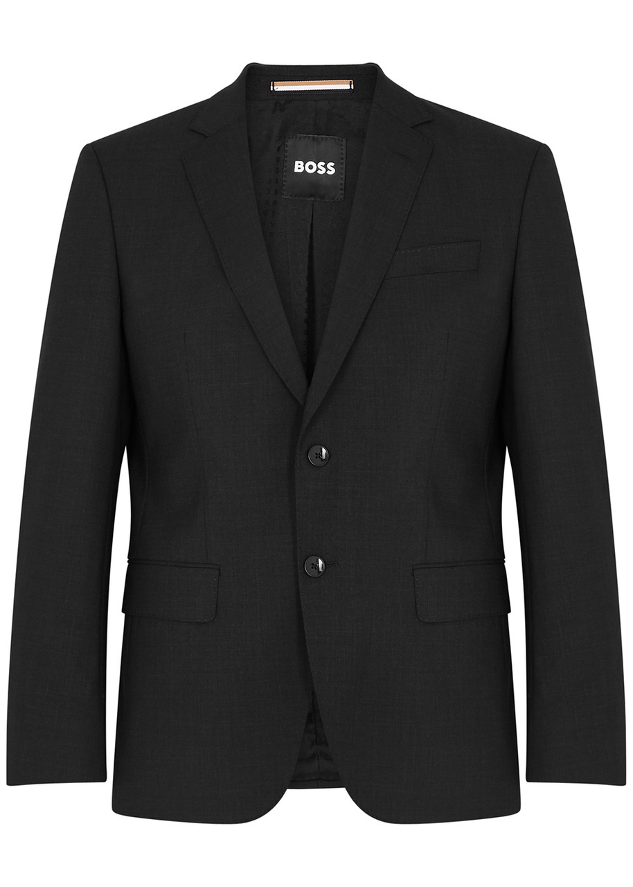 Hugo Boss Slim Stretch-wool Blazer In Grey