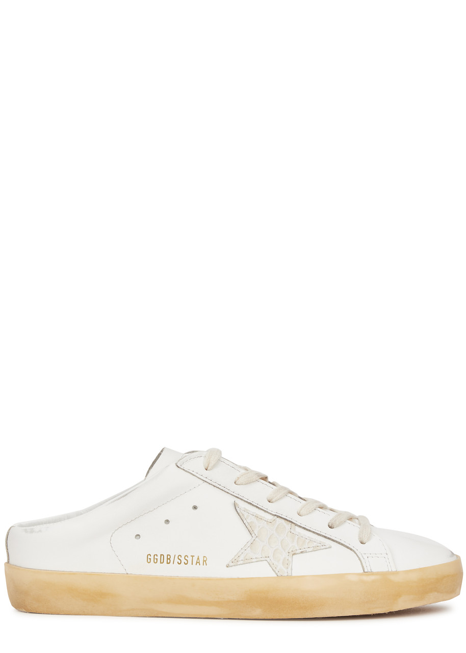 Golden Goose Superstar Sabot Slip-on Leather Sneakers In White