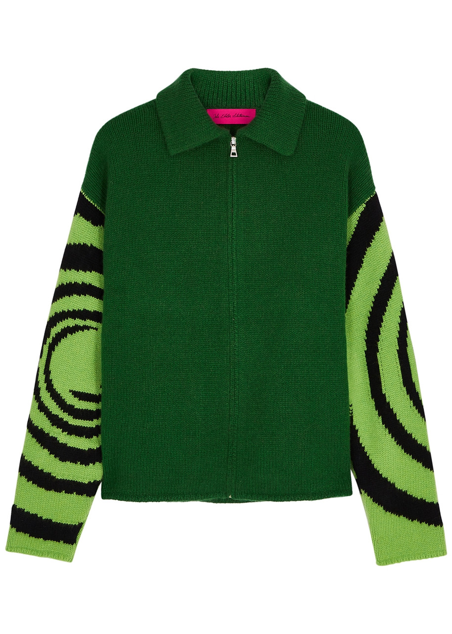 The Elder Statesman X Kione Grandison Mystic Green Cashmere Jacket