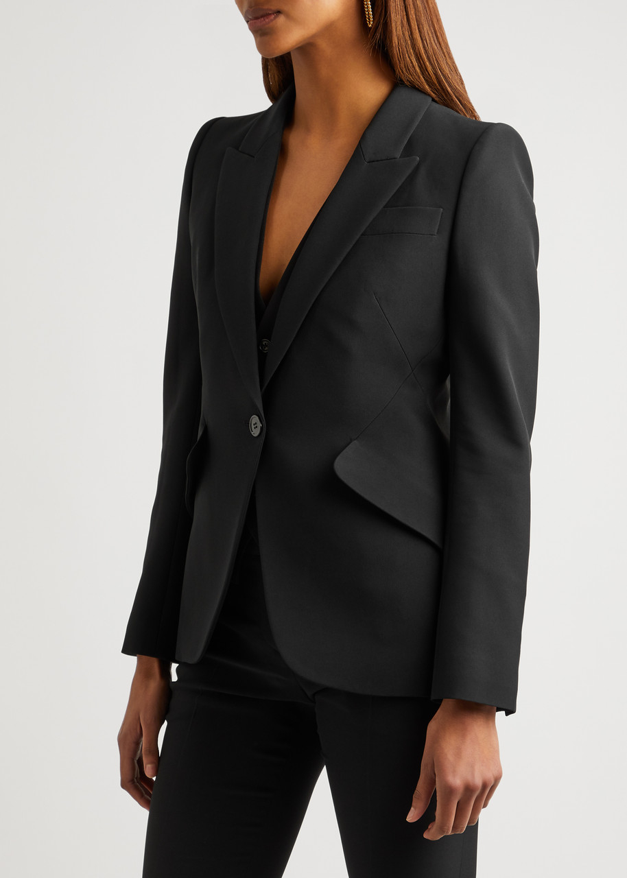  Alexander Mcqueen Single-breasted Crepe Blazer - Black - 10 