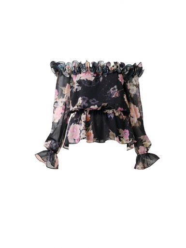 ADRIANNA PAPELL Chiffon rosette top Harvey Nichols