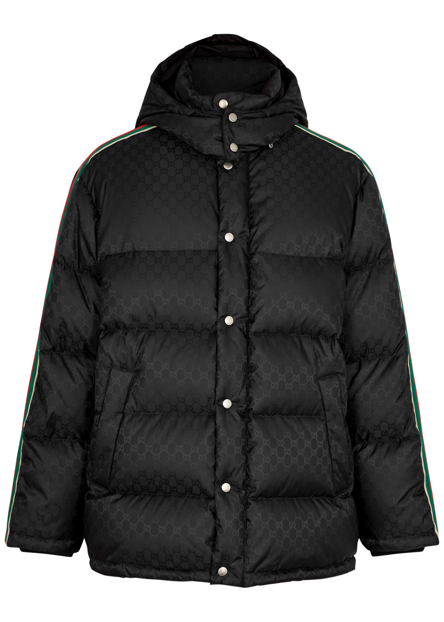 Gucci Gg-jacquard Quilted Shell Jacket - Black - 36, Men's Designer Shell Jacket, Male