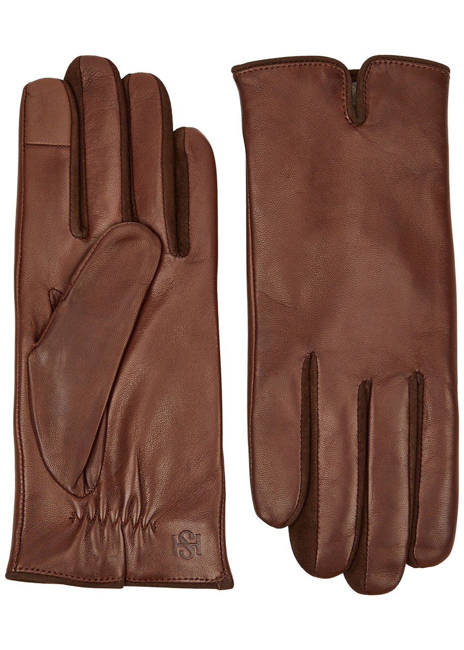Handsome Stockholm Essentials Leather Gloves - Brown - L