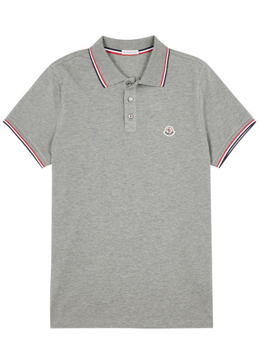 MONCLER Piqué cotton polo shirt | Harvey Nichols