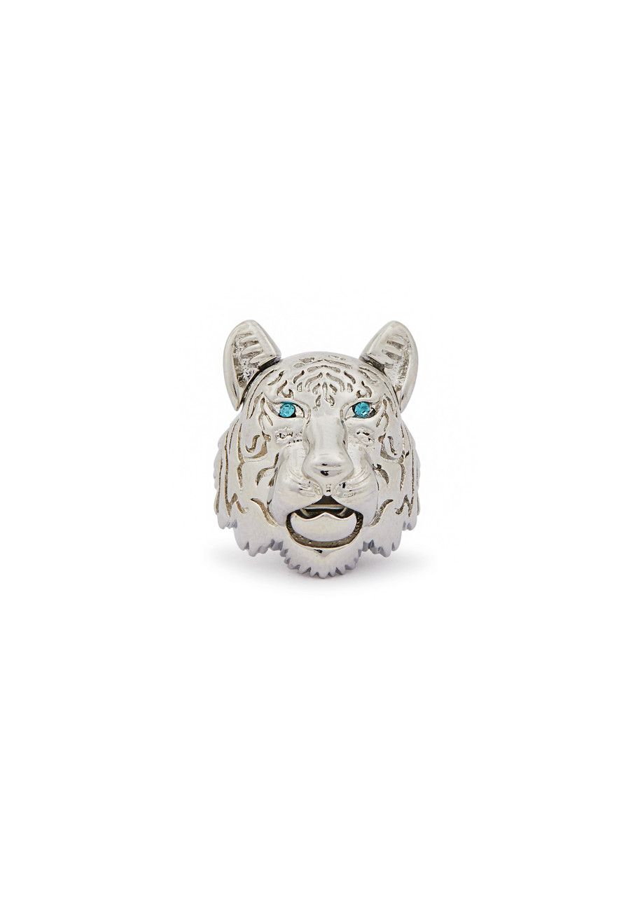 Tateossian Water Tiger Crystal-embellished Brooch - Silver - One Size