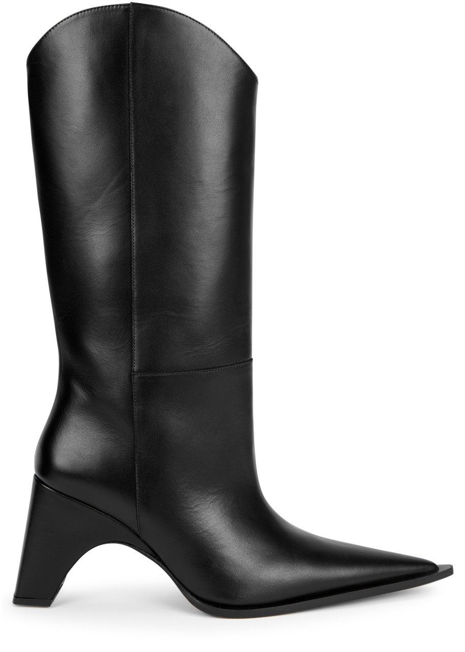Coperni Bridge 90 Leather Mid-calf Boots In Black