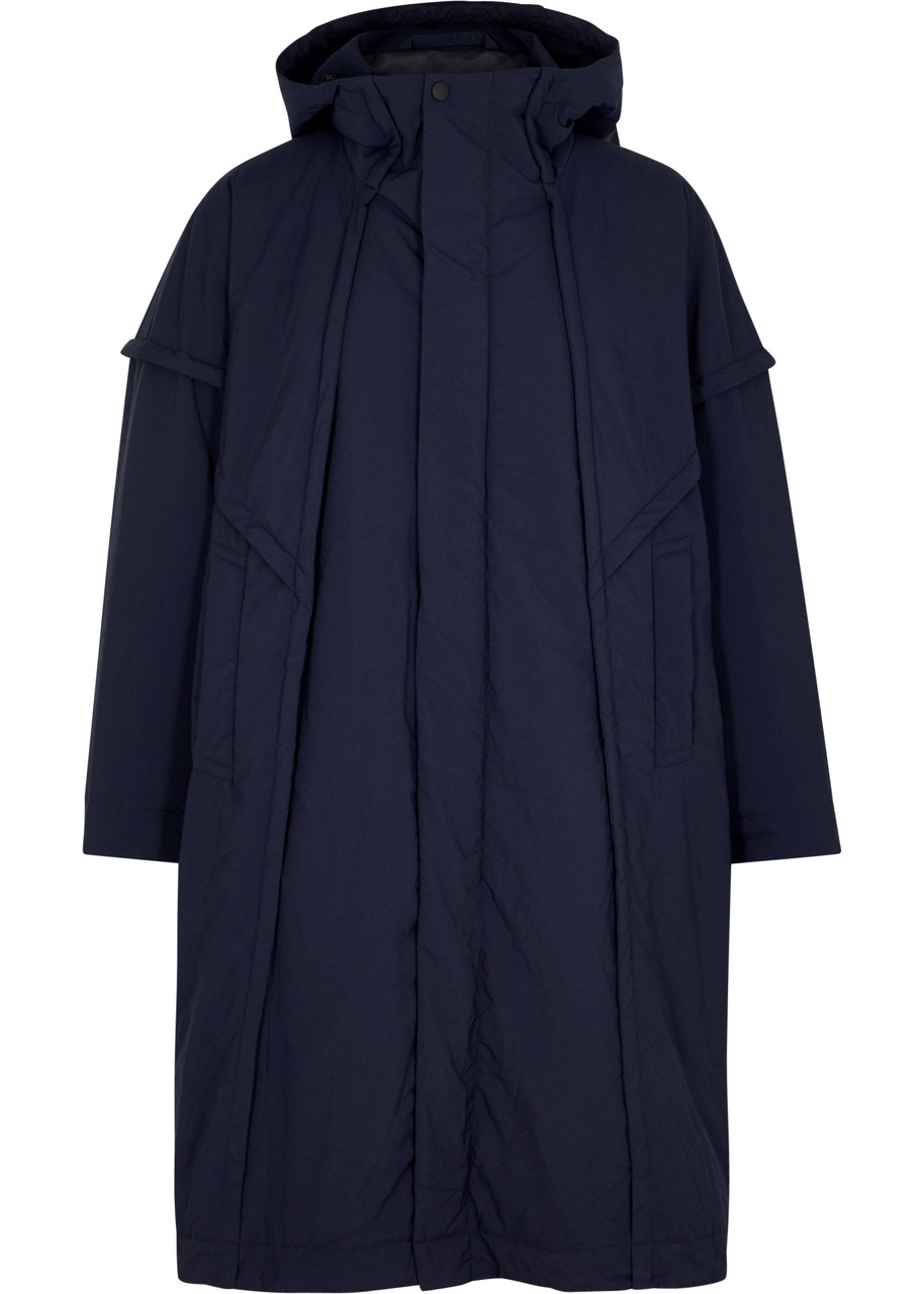 Homme Plissé Issey Miyake Frame Hooded Shell Coat - Navy - 3