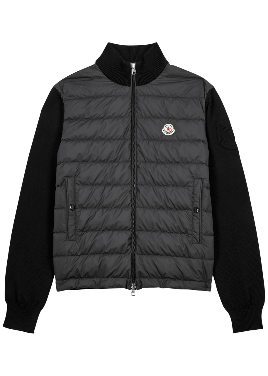 Moncler Quilted Shell and Cotton Jacket - Black - M, Men's Designer Shell Jacket, Male - M