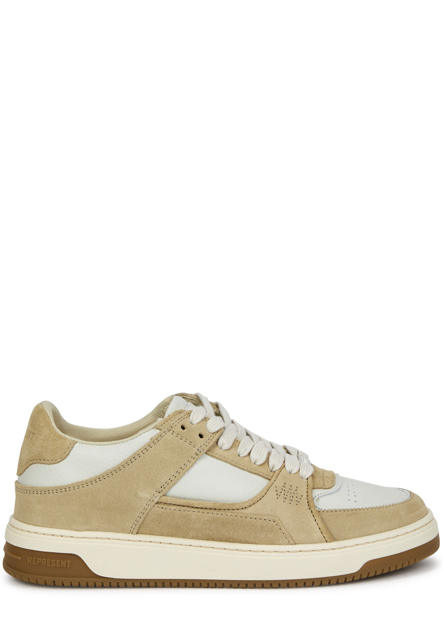 Represent Apex Panelled Leather Sneakers In Taupe