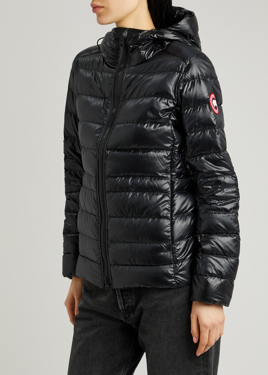  Canada Goose Women's Small Black Cypress Quilted Hooded Shell Jacket - Water-resistant & Lightweight - S 