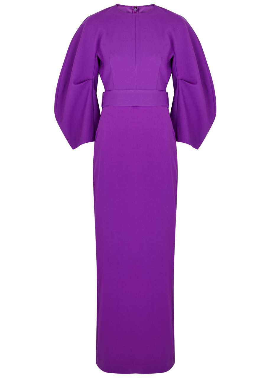 Solace London Allegra Puff-sleeve Belted Maxi Dress - Purple - 8