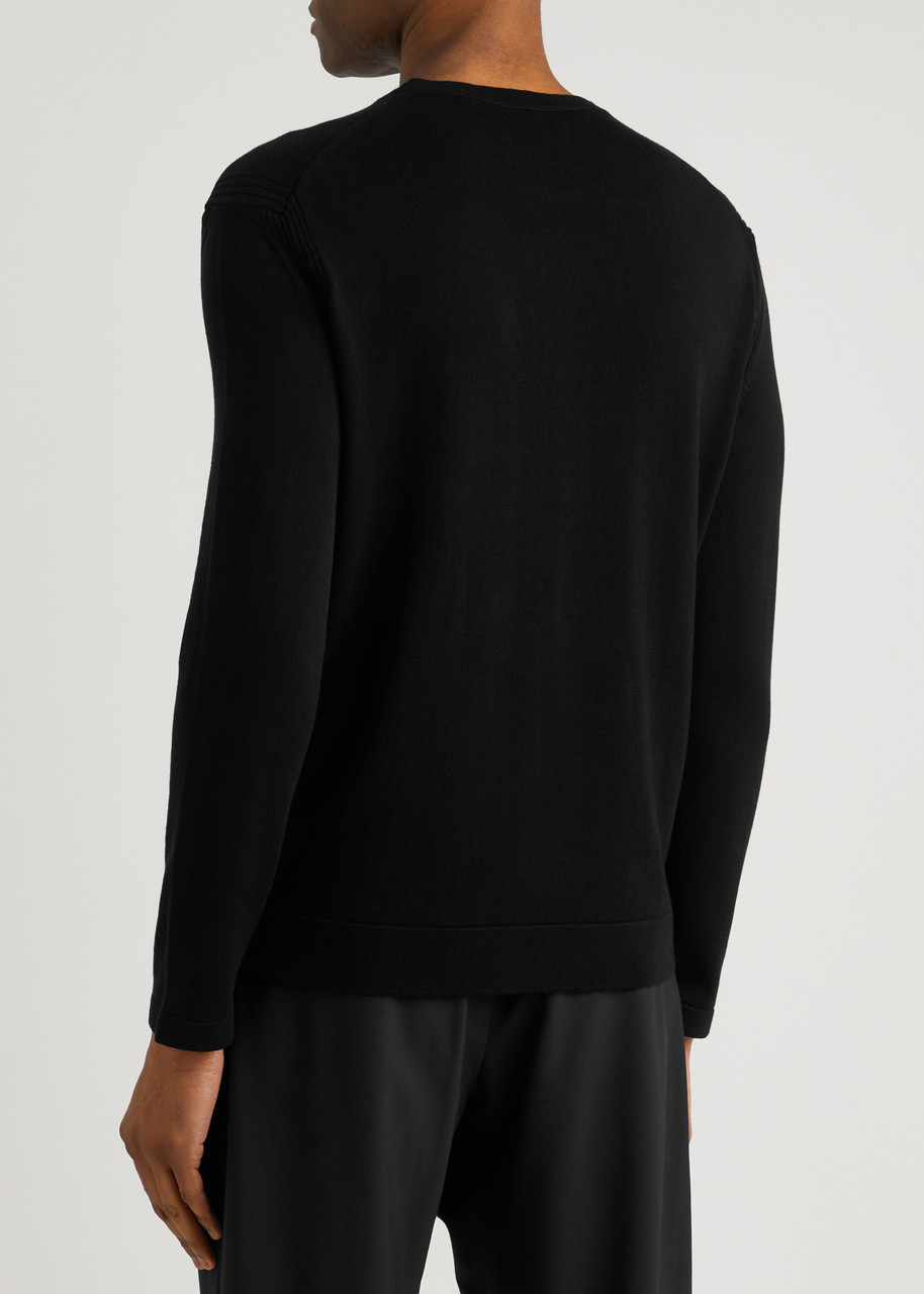  Moncler Logo-embossed Cotton Jumper - Black - L 