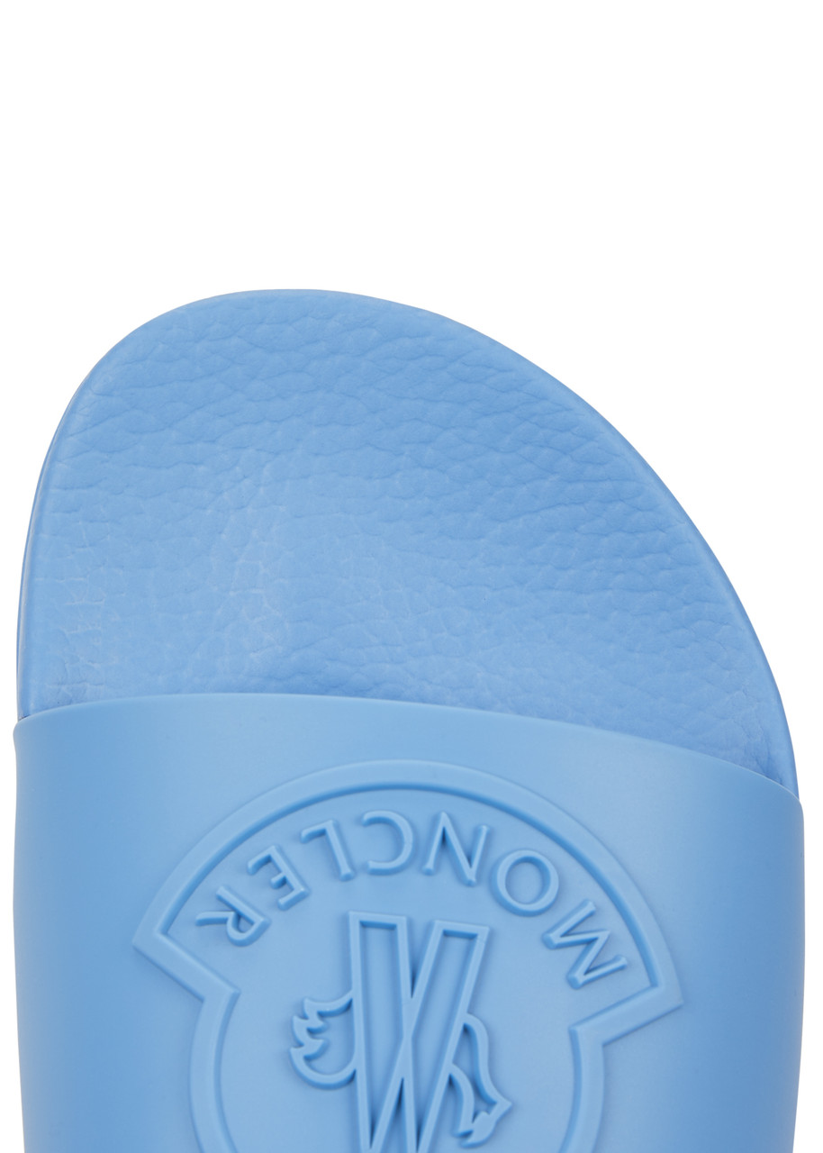  Moncler Basile Logo Rubber Sliders - Blue - 7 