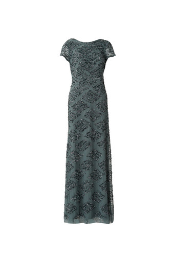 ADRIANNA PAPELL Beaded cowl back gown Harvey Nichols