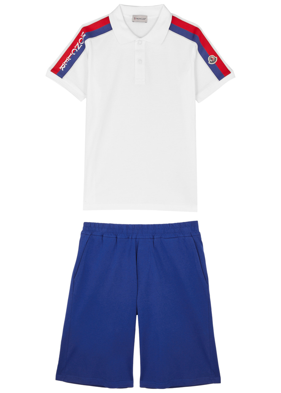 Moncler Kids Cotton Polo Shirt and Shorts set (12-14 Years) - White Other - 12 Years