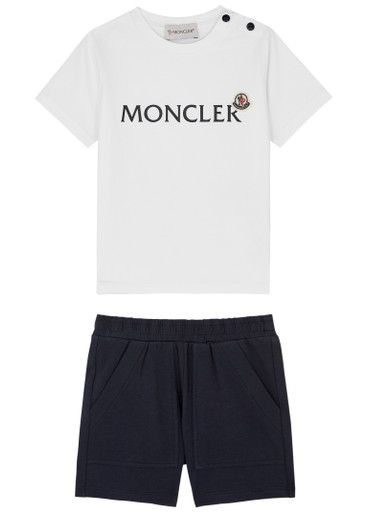 キッズモンクレールTシャツ（12／18） MONCLER KIDS Stretch-cotton T-shirt and shorts set | Harvey Nichols