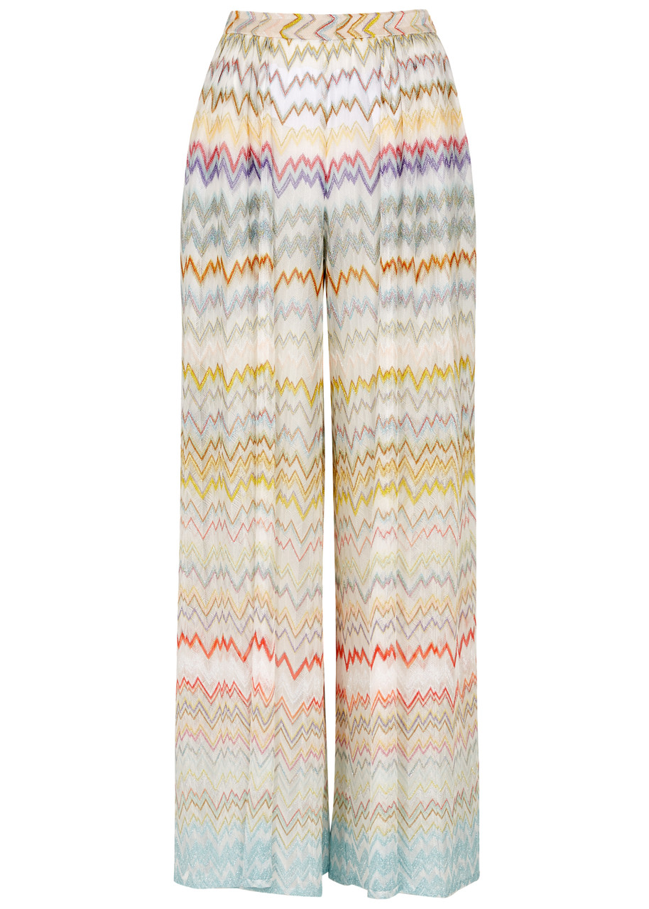 Missoni Zigzag-intarsia Fine-knit Trousers - Multicoloured - 12