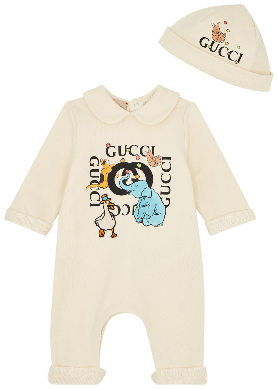 Gucci Kids Logo-print Cotton Babygrow set - Multicoloured