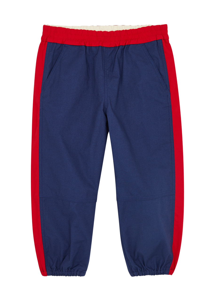 Gucci Kids Panelled Cotton Sweatpants - Blue - 4 Years
