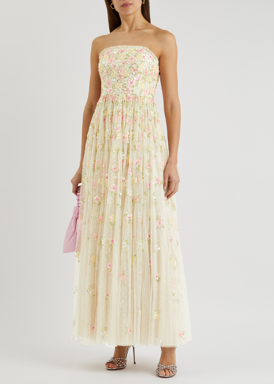  Needle & Thread Freesia Sequin-embellished Tulle Gown - Cream - 12 