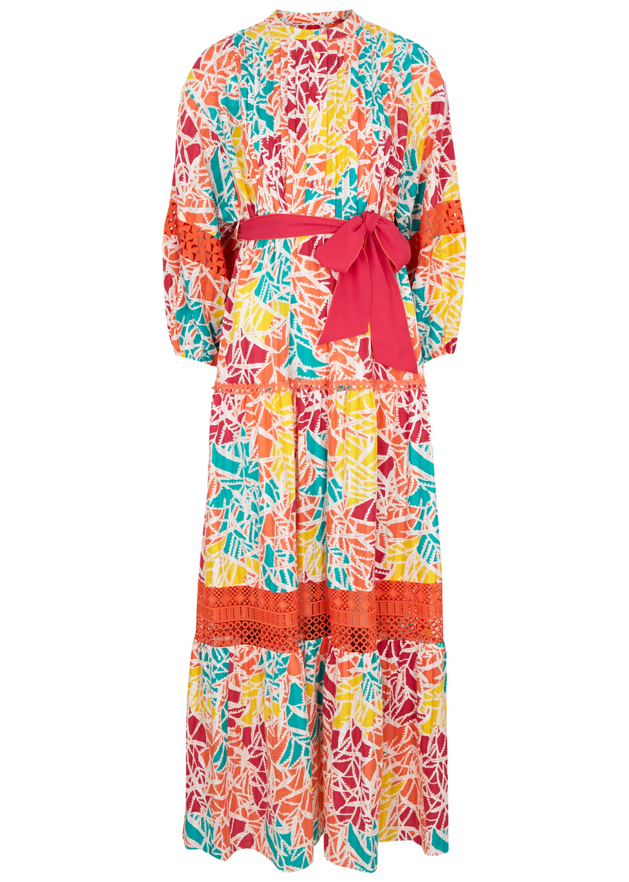 Diane Von Furstenberg Tessa Printed Cotton Maxi Dress In Pink