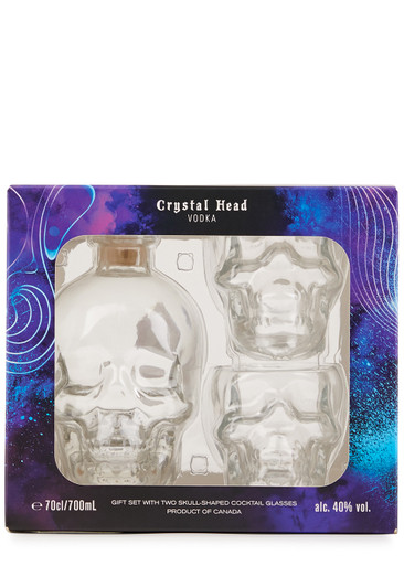 Crystal Head Vodka Vodka & Skull-shaped Cocktail Glasses, Gift Set