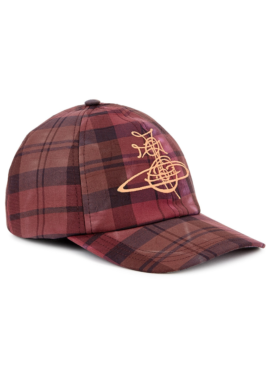 Vivienne Westwood Checked Logo-embroidered Cotton-blend cap - Red