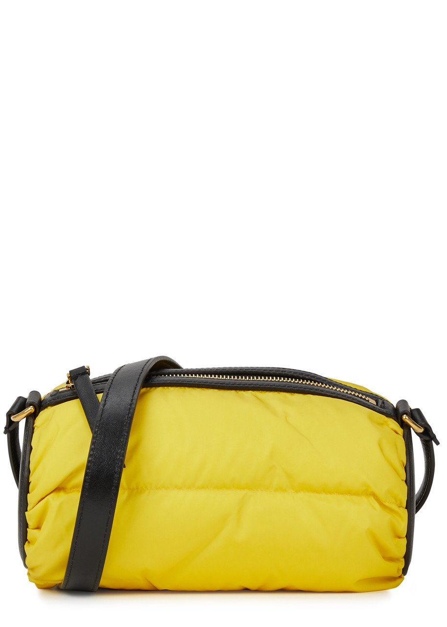 Moncler Keoni Quilted Shell Cross-body Bag In Yellow