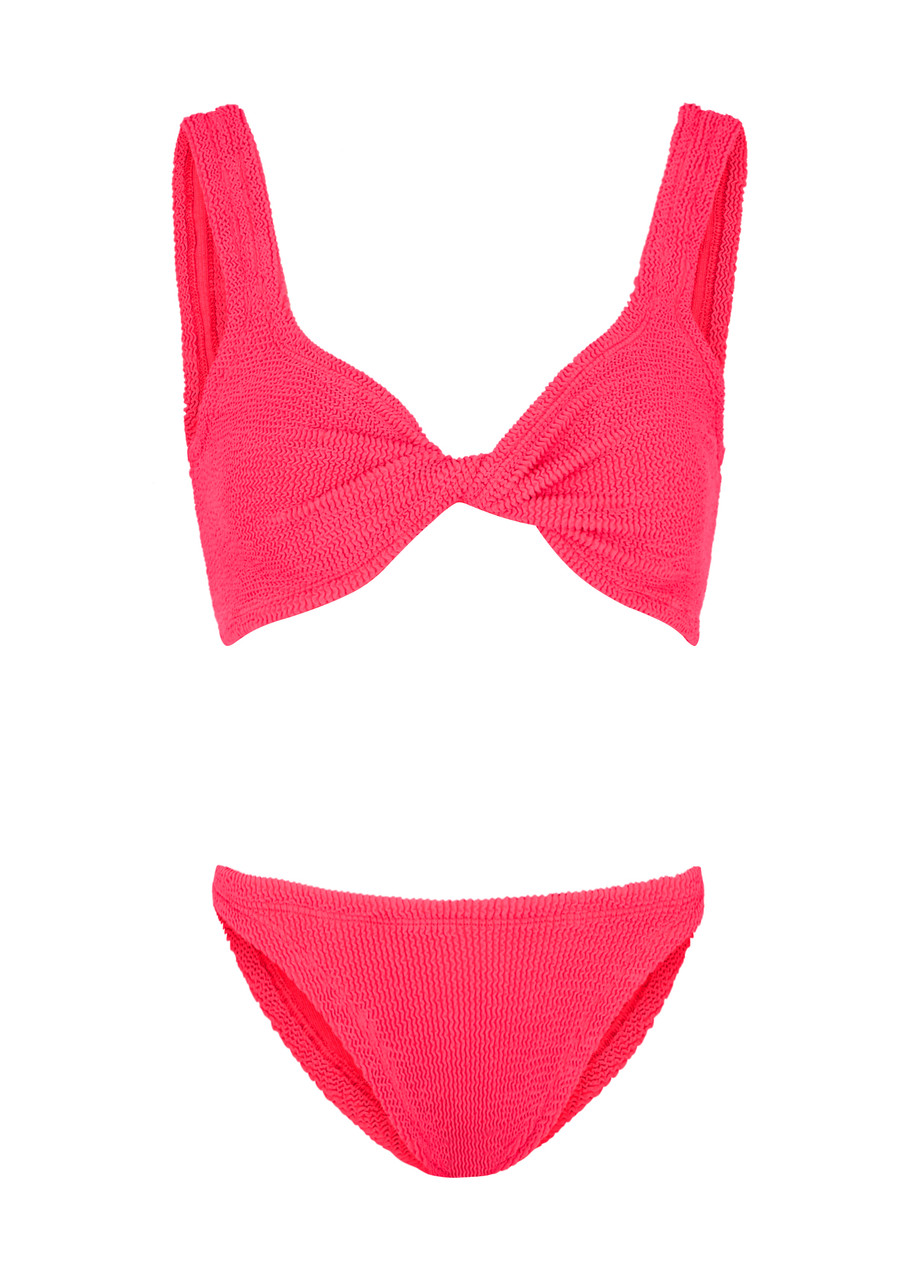 Hunza G Juno Seersucker Bikini, Bikini, Fuchsia - One Size