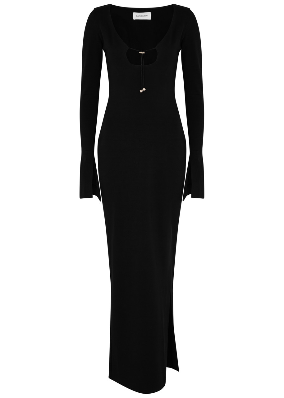 16arlington Solaria Side-split Maxi Dress In Black
