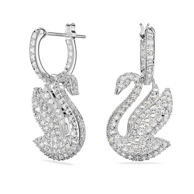 SWAROVSKI Swarovski iconic swan drop earrings swan white rhodium - Main Image