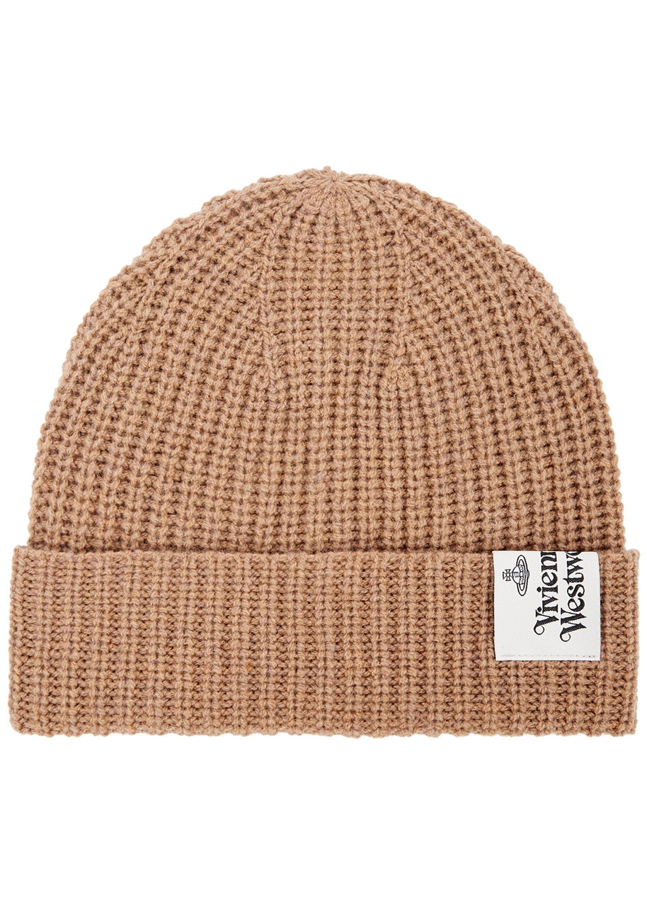Vivienne Westwood Ribbed-knit Wool Beanie - Camel